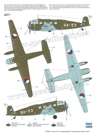 SH48197 Aero C-3A Czechoslovakian Transport and Trainer Plane Special Hobby