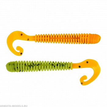 Твистер Credo Long Body 2,95"/7,5 см Pepper Green & Orange 12шт. (HS-9-018) Helios