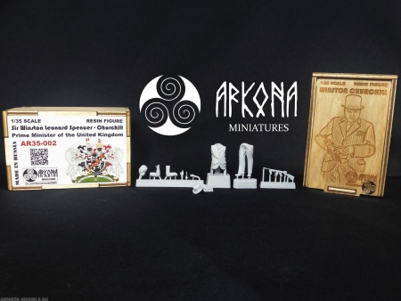 AR35-002 Уинстон Черчилль В деревянном боксе Arkona Miniatures