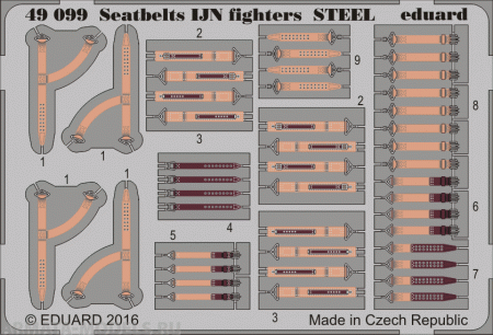 49099ED Комплект фототравления  Seatbelts IJN fighters STEEL
