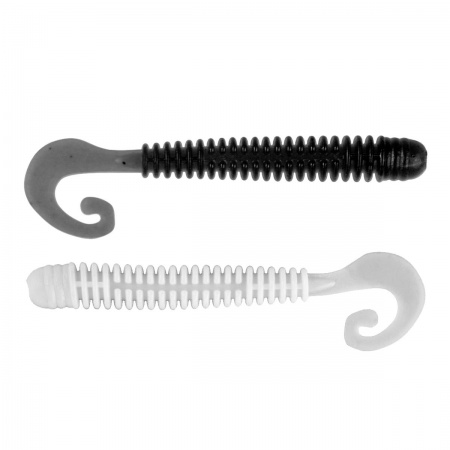 Твистер несъедоб. Credo Long Body 2,95"/7,5 см Black & White 100шт. (HS-9-023-N) Helios