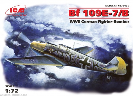72135 Bf 109E-7/B , WWII немецкий истребитель 2 МВ ICM 72135 Bf 109E-7/B , WWII немецкий истребитель 2 МВ ICM