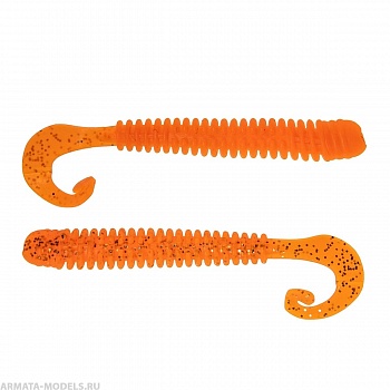 Твистер Credo Long Body 2,95"/7,5 см Orange & Sparkles 12шт. (HS-9-022) Helios