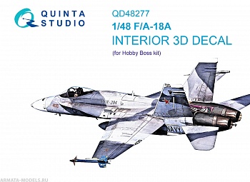 QD48277 3D Декаль интерьера кабины F/A-18А (HobbyBoss)