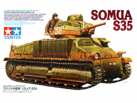 35344 Французский средний танк SOMUA S35, с одной фигурой Tamiya