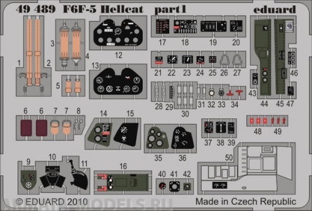 49489 Фототравление F6F-5 Helcat  для модели Eduard