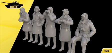 AM35995 Набор танкистов СССР в зимней форме 5 фигур (Не для свободной продажи) Arma Models