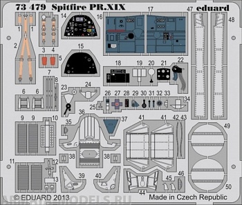 73479 Фототравление Spitfire PR.XIX for Airfix  kit