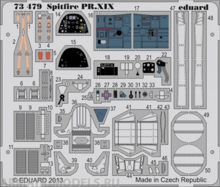 73479 Фототравление Spitfire PR.XIX for Airfix  kit