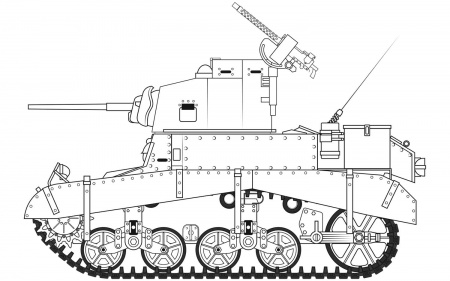 A1358 Сборная модель Танка M3 Stuart Honey (British Version) Airfix