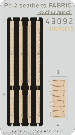 49092ED Комплект фототравления  Pe-2 seatbelts FABRIC