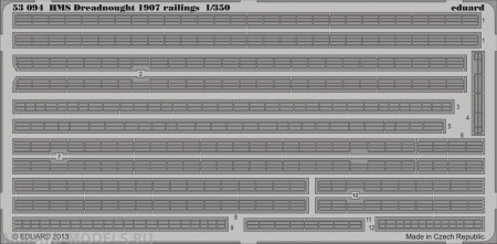 53094ED Комплект фототравления  SET 1/350 HMS Dreadnought 1907 railings