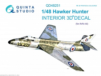 QD48251 3D Декаль интерьера кабины Hawker Hunter (Airfix)