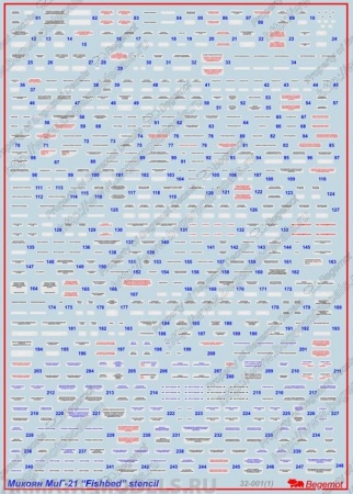 32-001 Декаль МиГ-21 технические надписи 1/32