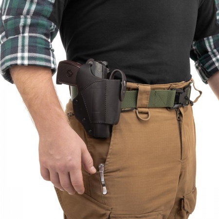 Кобура поясная к ПМ с запасной обоймой кожаная (HS-ПК-25) Helios