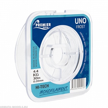 Леска UNO FROST 0,20mm/30m Clear Nylon PREMIER fishing (PR-UF-T-020-30)( цена указана за упаковку, в количестве 5шт.)