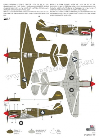 SH72149 P-40F Warhawk Guadalcanal Hawks Special Hobby