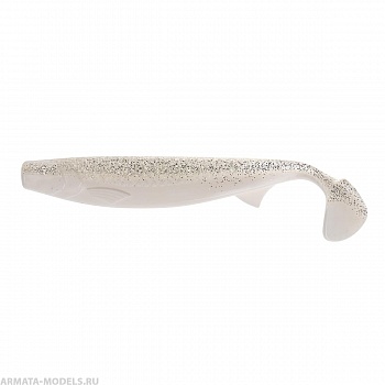 Виброхвост несъедоб. Pike King 6.3''/16 см White & Sparkles 25шт. (HS-37-002-N) Helios( цена указана за упаковку, в количестве 25шт.)