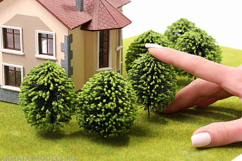 011ee005 Кустарники для макета. Набор 5 шт. Высота-70 мм.