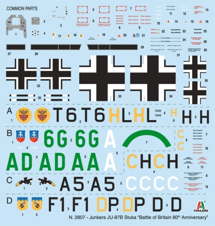 2807ИТ Самолет Junkers JU-87B Stuka Italeri