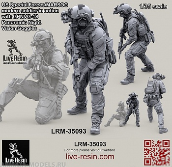 LRM35093 Боец СОФ/МАРСОК  в панорамных очках ночного видения - 4