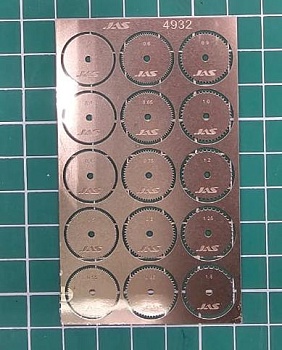 4932J Набор дисков для ревитера d 15 мм, шаг 0,35 - 1,5 мм, 15 шт.