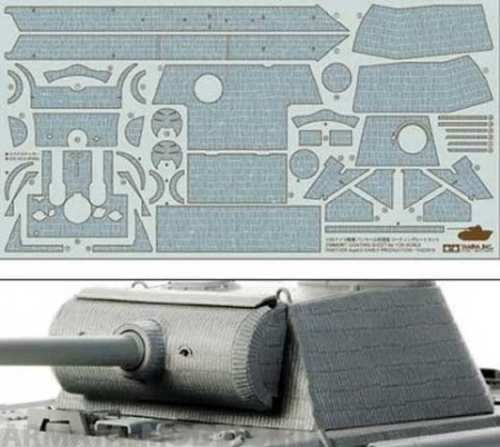 12646T Набор наклеек имитирующих циммерит для модели 35170 Panther Type G (ранняя версия) Tamiya