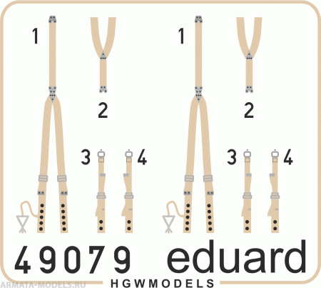 49079ED Комплект фототравления Seatbelts RAF WWII SUPERFABRIC