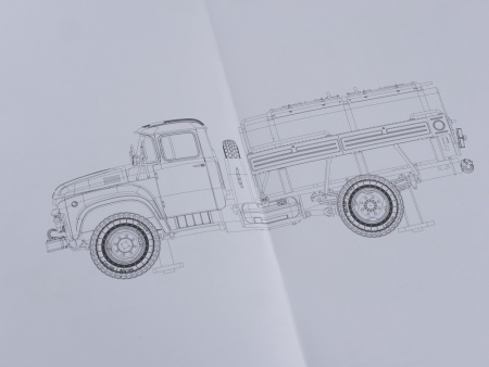 1062KIT Сборная модель Автоцисцерна Живая Рыба АЦЖР (ЗИЛ-130) AVD Models