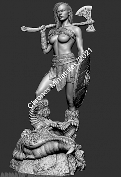 CHM-54244. Миры Фэнтези: Варварша. 54 мм. Материал - смола.