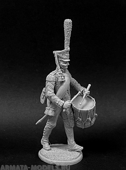 CHM-54252(M). Барабанщик гренадерских полков и рот (2 варианта головы), Россия 1812-14 гг. 54 мм. Материал - белый металл.