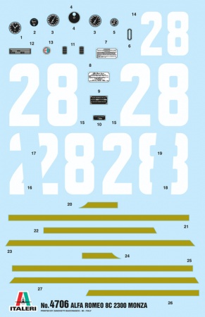 4706ИТ Автомобиль ALFA ROMEO 8C 2300 Monza Italeri