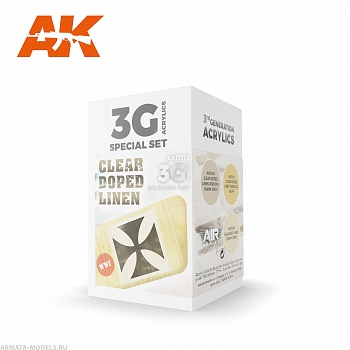 AK11712 Набор красок Clear Doped Linen SET 3G