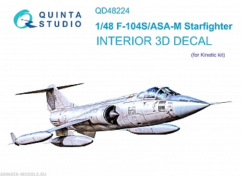 QD48224 3D Декаль интерьера кабины F-104S/ASA-M (Kinetic)