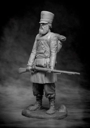CHM-54084. Ратник С-Петербургского (или Пензенского) пешего ополчения, Россия 1812-13 гг. Материал - смола. Chronos Miniatures