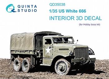QD35038 3D Декаль интерьера кабины US White 666 (Hobby Boss)