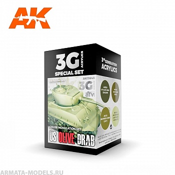 AK11643 Набор красок US OLIVE DRAB MOD 3G