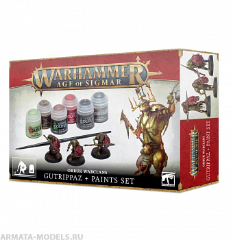 60-09 Набор Боевые Кланы Орруков. Патрашилы с набором красок (Orruk Warclans Gutrippaz + Paint Set) 60-09 Набор Боевые Кланы Орруков. Патрашилы с набором красок (Orruk Warclans Gutrippaz + Paint Set)