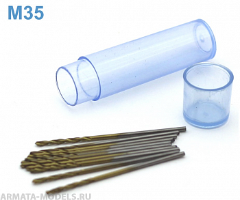 42669J Мини-сверло, HSS M35, титановое покрытие, d 1,0 мм, 10 шт.