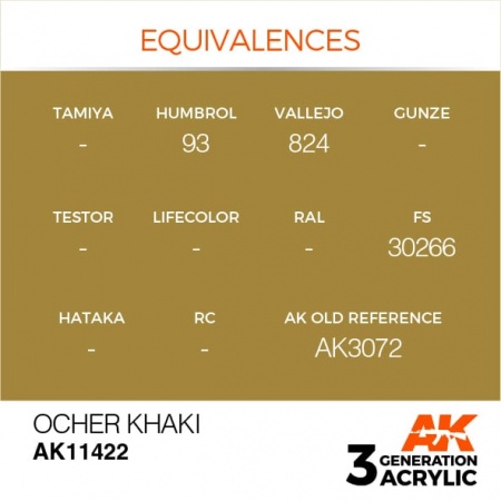 AK11422 Краска акриловая 3Gen Ocher Khaki