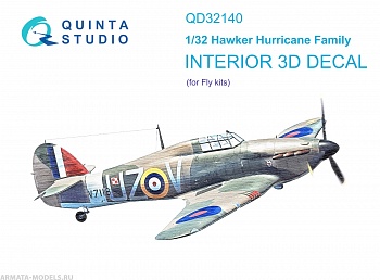 QD32140 3D Декаль интерьера кабины Hawker Hurricane Family (Fly)