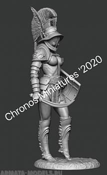 CHM-54213(M). Миры Фэнтези: Гладиатриса. 54 мм. Материал - белый металл.