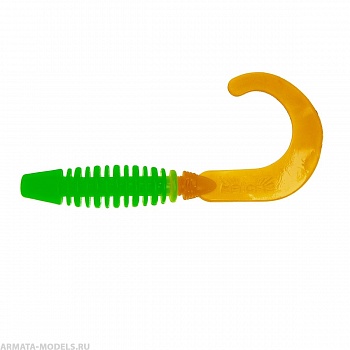 Твистер Din 3,11"/7,9см Lime & Orange 6шт. (HS-33-020) Helios