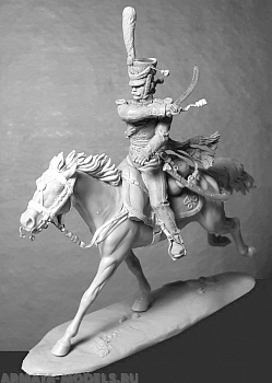 CHM-54289(M). Обер-офицер армейских конно-егерских полков, Россия 1813-14 гг. 54 мм. Материал - белый металл.