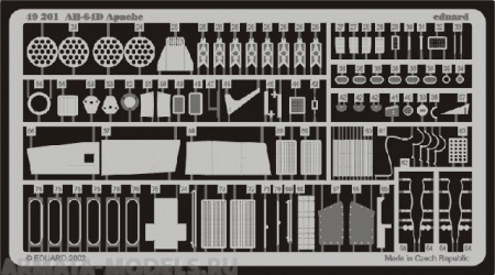 49201 Фототравление для AH-64D (экстерьер+интерьер цветной) для модели Хасегава