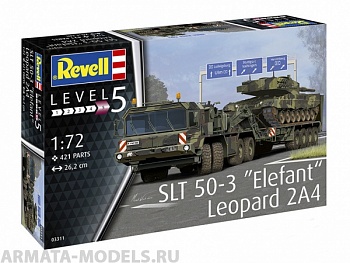 03311RE Немецкий тяжелый танковый транспортер SLT 50-3 Elefant + Leopard 2A4