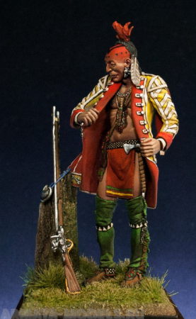 CHM-54070(M). Ирокез, 1755 г. Материал - белый металл. Chronos Miniatures