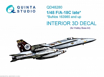 QD48280 3D Декаль интерьера кабины F/A-18C late (HobbyBoss)