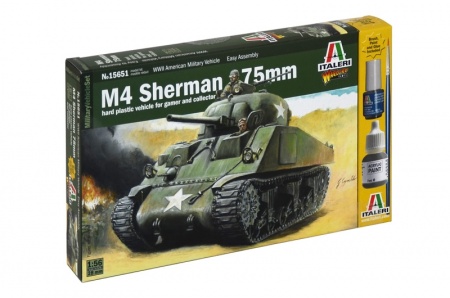 15651ИТ 2-я МИРОВАЯ: ТАНК M4 SHERMAN 75мм Italeri
