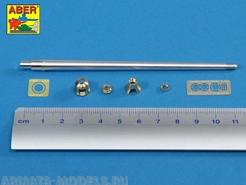 ABR-35-L-214  Дополнения для  Barrel for German 8,8cm Kw.K 43 (L/71) gun used on Tiger B Porsche turret-early для Takom model 1/35 ABR-35-L-214  Дополнения для  Barrel for German 8,8cm Kw.K 43 (L/71) gun used on Tiger B Porsche turret-early для Takom model 1/35